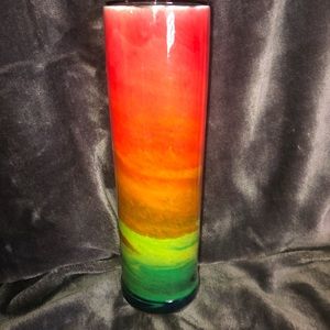 Hand painted rainbow 35oz tumbler! Includes straw.